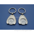 Promotional Supermarket Gift Euro Trolley Coin Keychain with Printing Logo